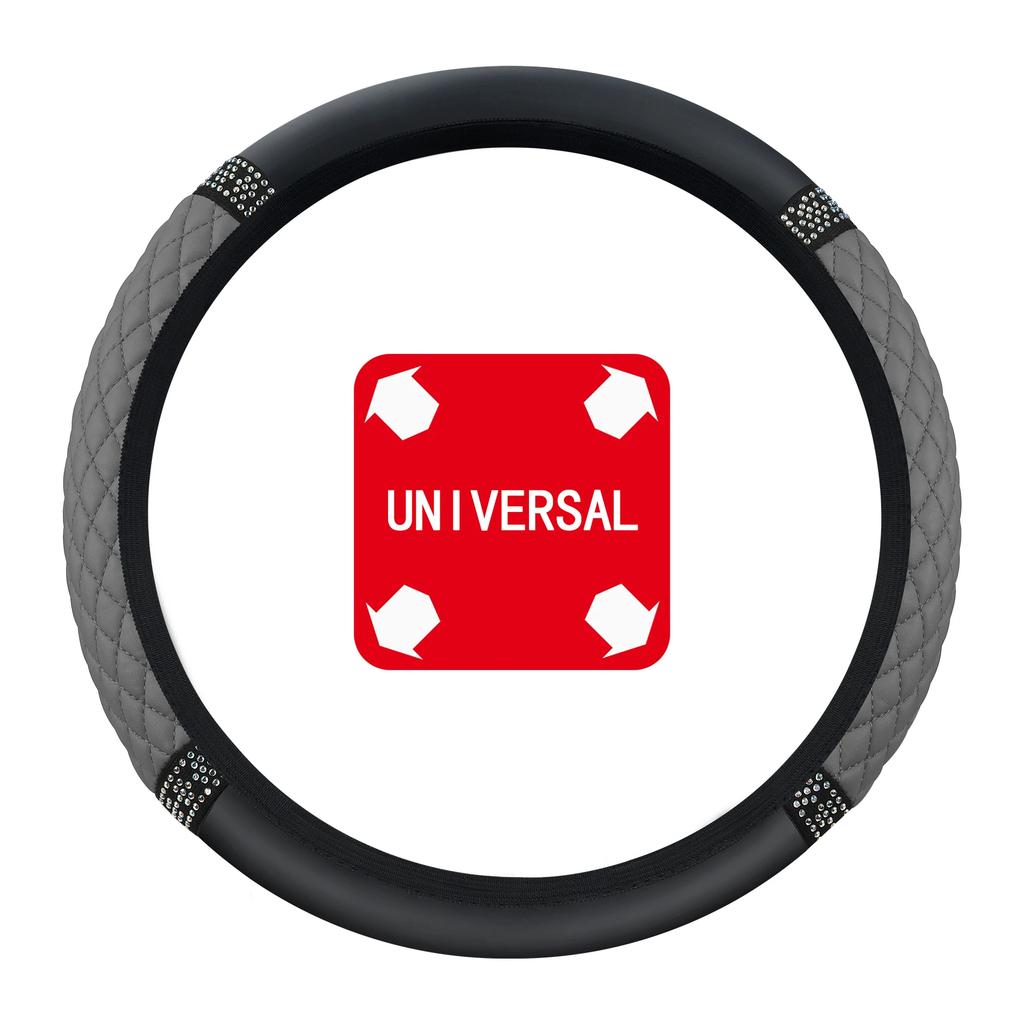 Car Steering Wheel Cover Embroidered Colorful Diamonds Breathable Design No Inner Ring Needed Car Steering Wheel