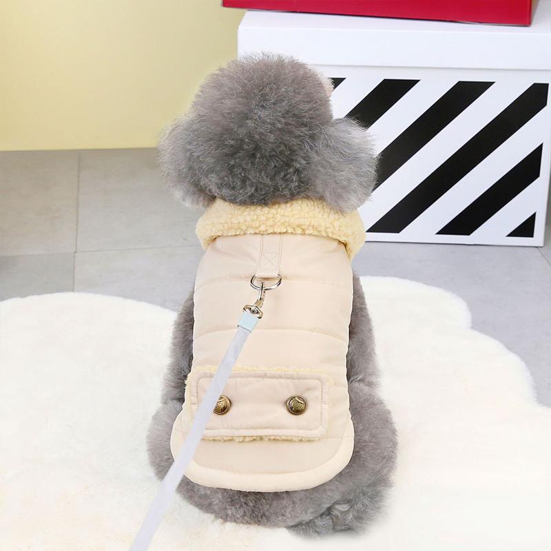 Winddichter Fleecekragen Hundejacke Winter Warm Gepolsterte Hundekleidung für Kleine Hunde Welpen Haustier Weste Chihuahua Yorkie Mops Haustier Mantel