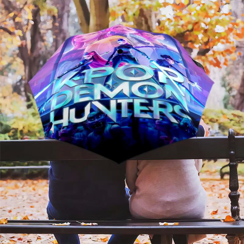 K-Pop Demon Hunters: Urban Fantasy Adventure Folding Umbrella Travel Suitable for All Seasons Three Folds Sun Umbrella Sun Umbrella