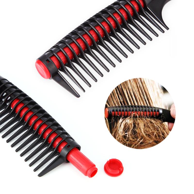 Nový Rolling Comb Vidlička proti zauzlování hřebenu na modelování vlasů Odnímatelný nástroj na rozčesávání rovných vlasů s velkými zuby