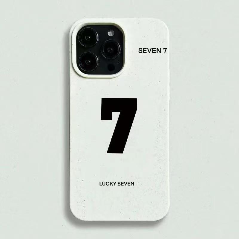Lucky number 7 is suitable for iphone17 mobile phone case personalized apple 15pro anti-drop 14 days, South Korea 13 Europe, America 16