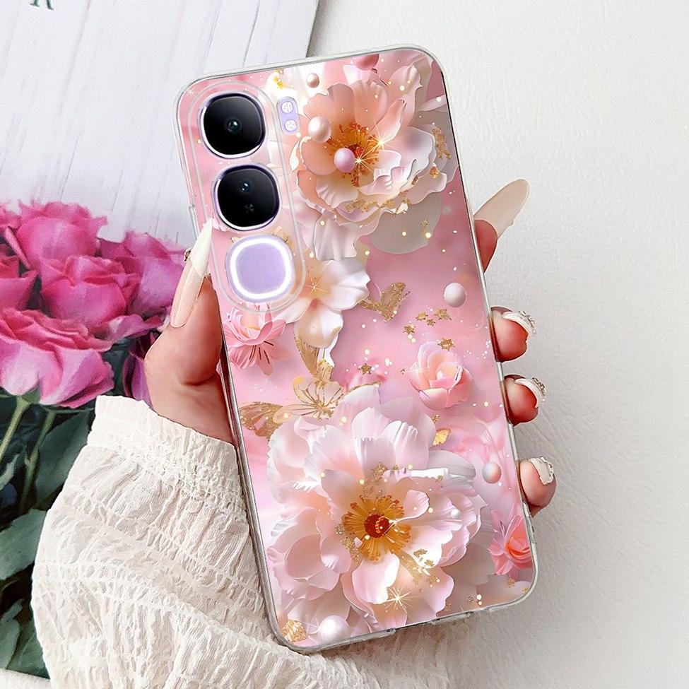 For Vivo V40 Lite 5G IDN Case V2417 Clear Cute Cat Fashion Butterfly Love Painted Soft Phone Case For Vivo V40 Lite 4G IDN Cover
