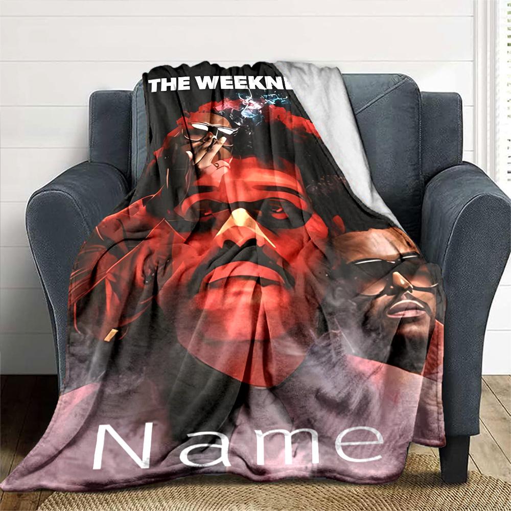 Customiz Name Personality The Weeknd Blanket Soft &Warm Sofa Office Bed Travel Lunch Break Blanket, Gift Suitable All Seasons