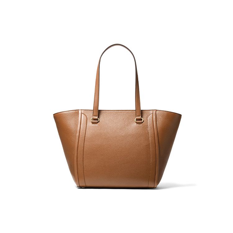 Michael Kors Carine Solid Letter Logo Commuter Leather Tote Bag Women Tote Brown 30S1GCCT3L230