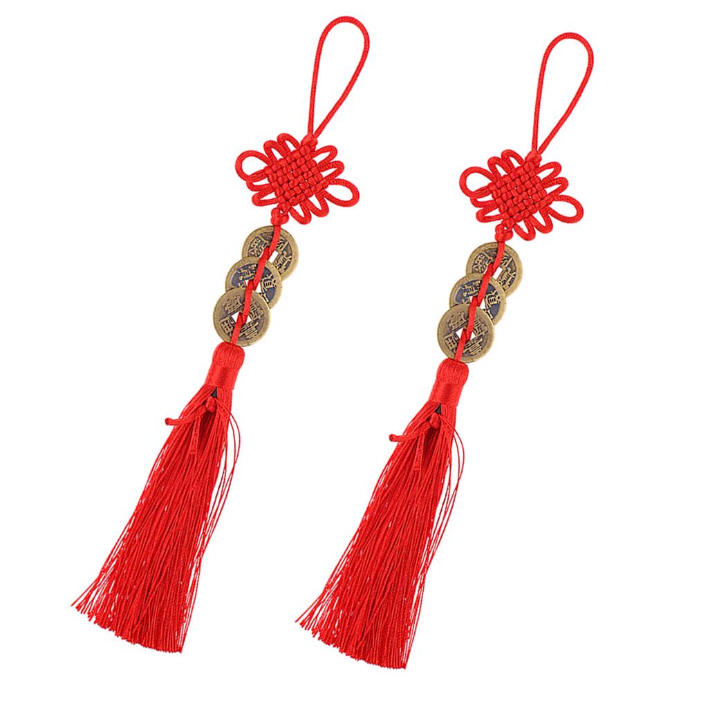 Chinese Knot Tassel Feng Shui Coin Pendant Wall Hanging Decor