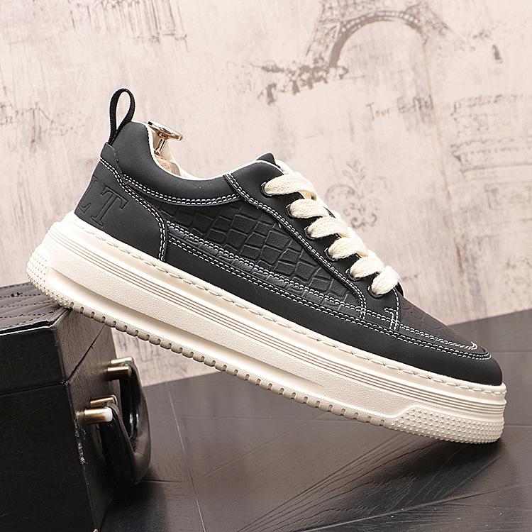 

Мужские повседневные туфли на толстой подошве в стиле ретро с низким вырезом, популярный тренд, универсальная модная обувь для скейтборда, удобная кожаная поверхность, увеличивающая рост мужская обувь 43