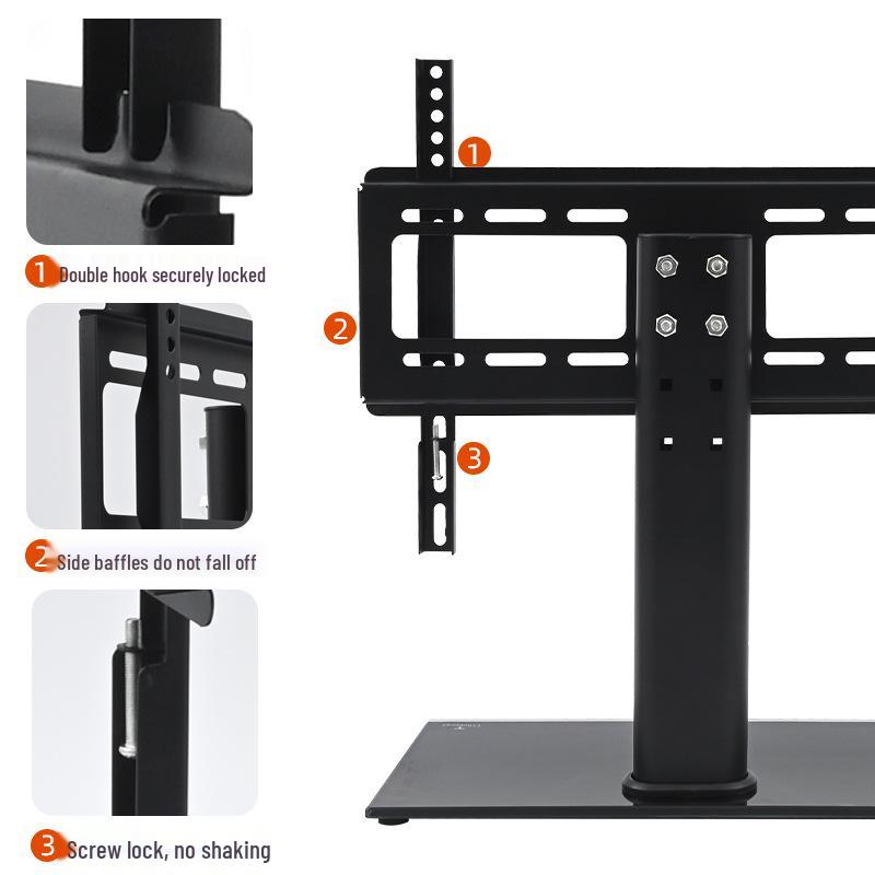 No-Drill Universal TV Stand & Monitor Riser for 14-37 Inch Screens