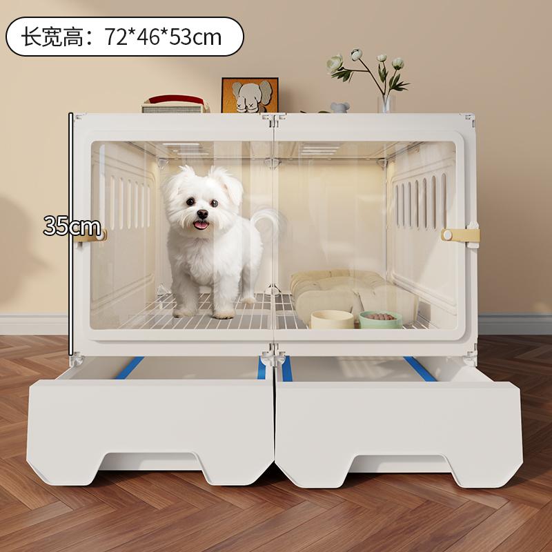 Villa per Cani Piccoli con Toilette Gabbia Trasparente Panoramica per Animali Domestici Suite Monostanza Casa per Animali Domestici Spaziosa Separazione Sistema di Canile per Cani