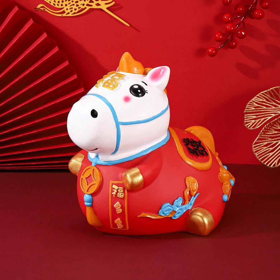 2026 Year of the Horse Zodiac Money Box: Wealth and Prosperity Desktop Ornament