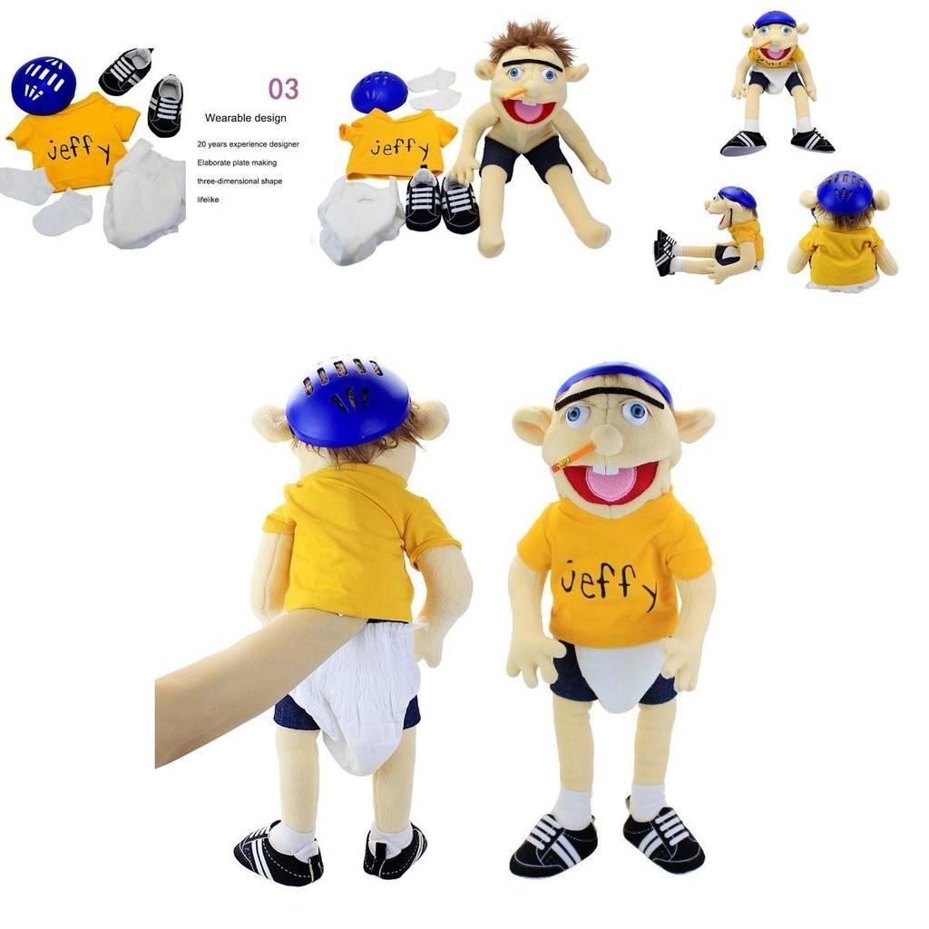 Morbida e Amica della Pelle Marionetta a Mano Peluche Cartone Animato Jeffy per Bambini e Adulti Regalo Perfetto per Natale e Compleanno!
