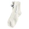1 Pair Christmas Couple Socks Magnetic Hands Cartoon Deer Snowman Design Long Socks Soft Breathable Xmas Socks