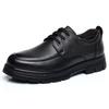 Middle-aged men's casual leather shoes 2025 autumn new leather breathable lace-up men's shoes business versatile platform single shoes