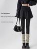Women's High-Waisted Yoga Skirt Pants, Autumn/Winter, Plus Velvet, Two-in-One Pilates Sports Leggings