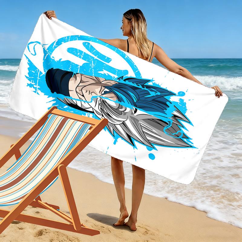 Dragon Ball Super Print Beach Towel, Large Soft Quick Dry Towel for Beach Camping Swimming