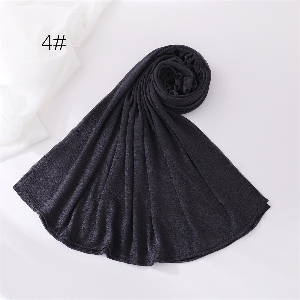 New Crinkle Cotton Polyester Hijab Scarf For Women Muslim Headscarf Wraps Solid Plain Shawls Islamic Headband Turbans Foulard