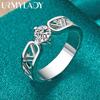 925 Sterling Silver Hollow V Zircon 7 8 9 10 Ring For Women Fashion Jewelry