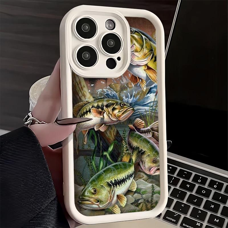 Phone Case for iPhone 17 Air 16E 15 16 Pro Max Carp Fish Fishing Rod Cover 14 Plus 13 12 Mini Soft Shell Silicone Fundas