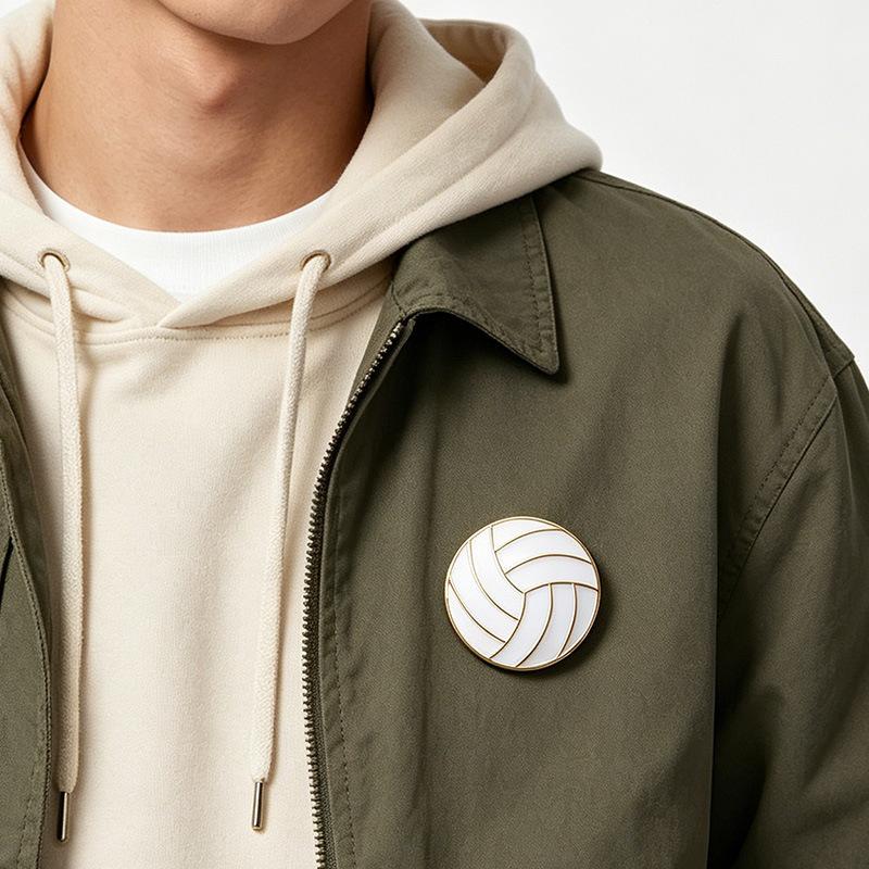 Sports Style Baseball Volleyball Brooch Niche Ball Category Pin Accessories Student School Bag Sweatshirt Decoration