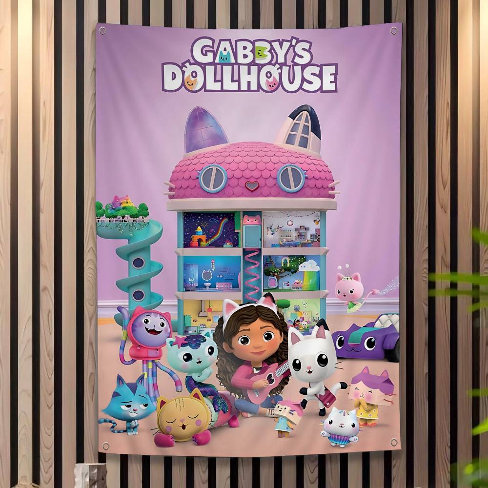 Funny Vintage GGabbys Classic Dollhouse Large Size Flags Printing Patterns Interesting Birthday Party Decorations Banner