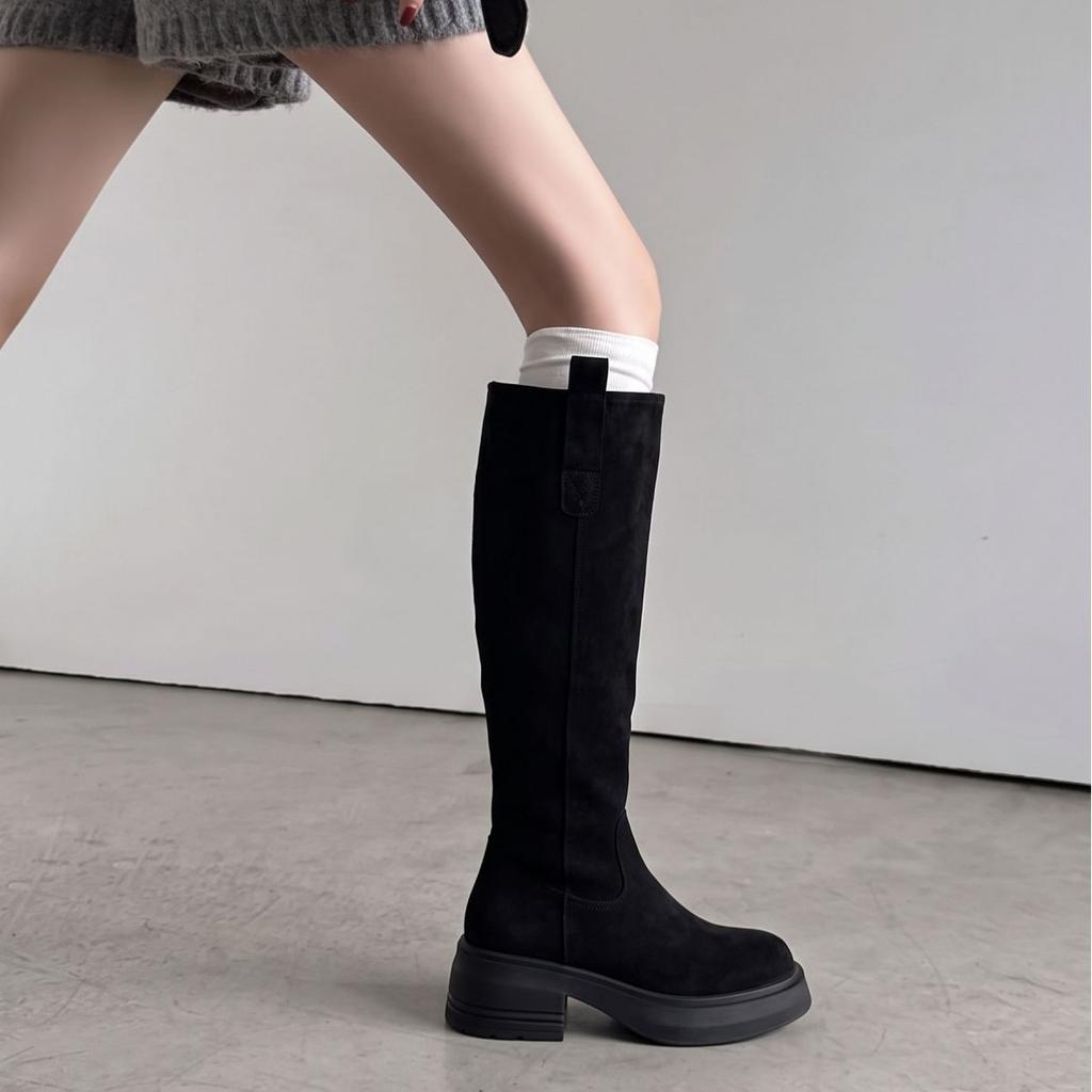 Internal height increase~ Popular autumn and winter new products but knee boots women's thick heel European and American style tall women's boots