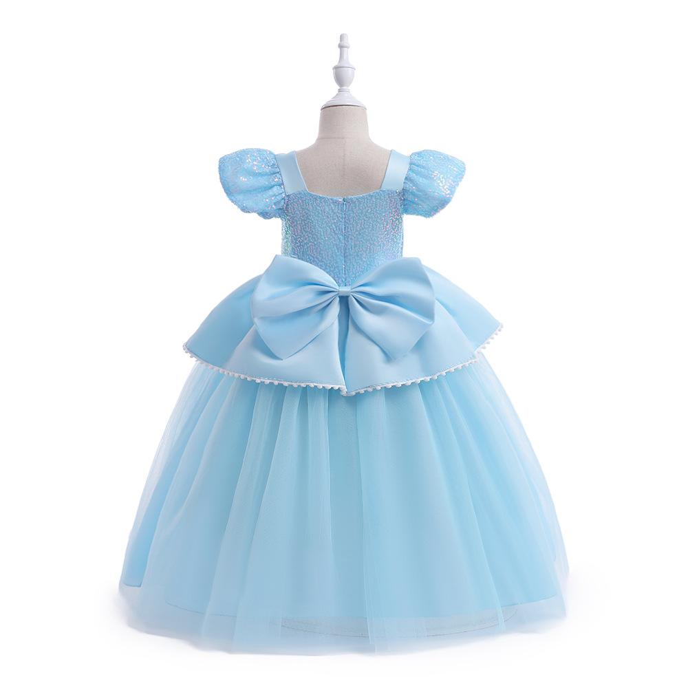 Princess Dress Girls Cosplay Dress Mesh Fluffy Dress Sophia Long Hair Children's Dress