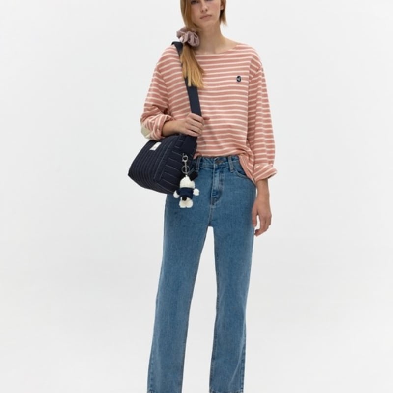 DEPOUND logo stripe socks - melange pink