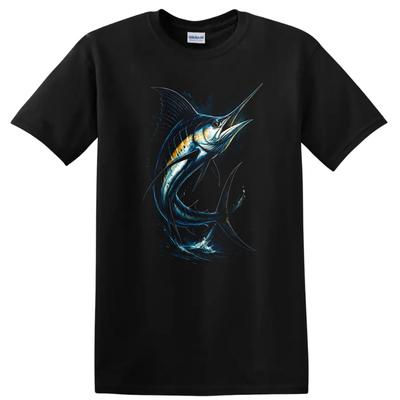 Marlin Fish T Shirt Ocean Art Fishing Design Tee for Anglers Lovers
