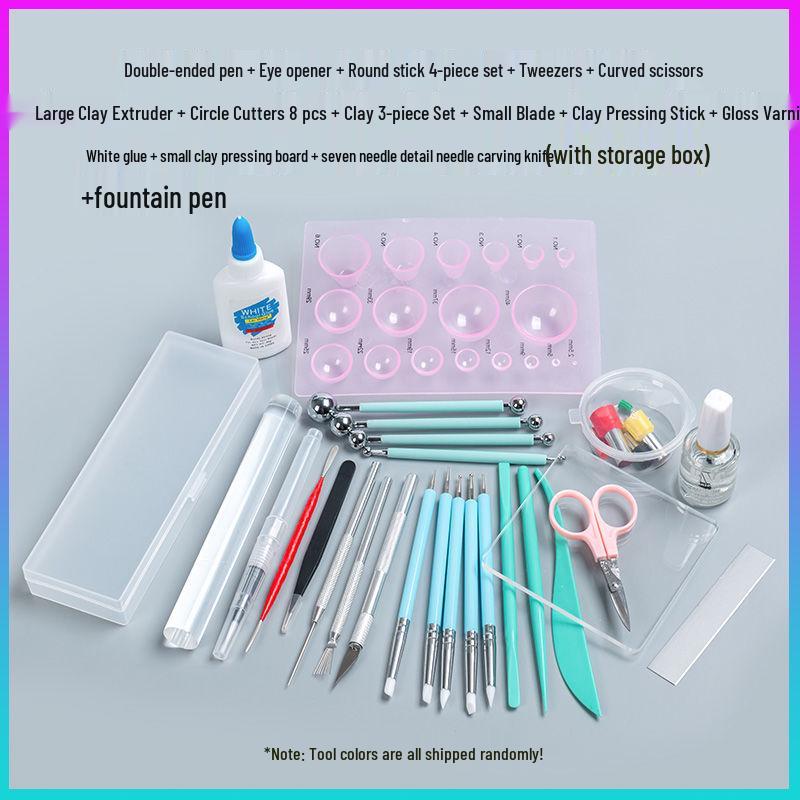 Silicone Double-Ended Dotting and Pressing Pen for Polymer Clay Sculpting