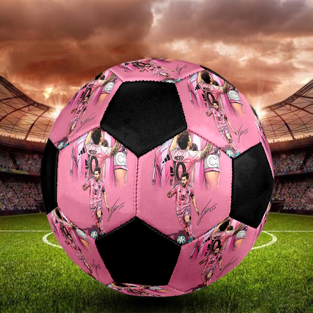 Pallone da Calcio Messi Colorato Per Tutte le Età Cucito a Macchina PVC Pronto per la Competizione Resistente Alto Rimbalzo.TAGLIA5