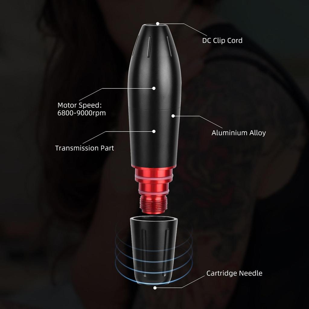 Professional Tattoo Pen Rotary Machine DC Cord Permanent Makeup Tools for Cartridge Needles Tattoo Supplies Liner Shader DC Connector