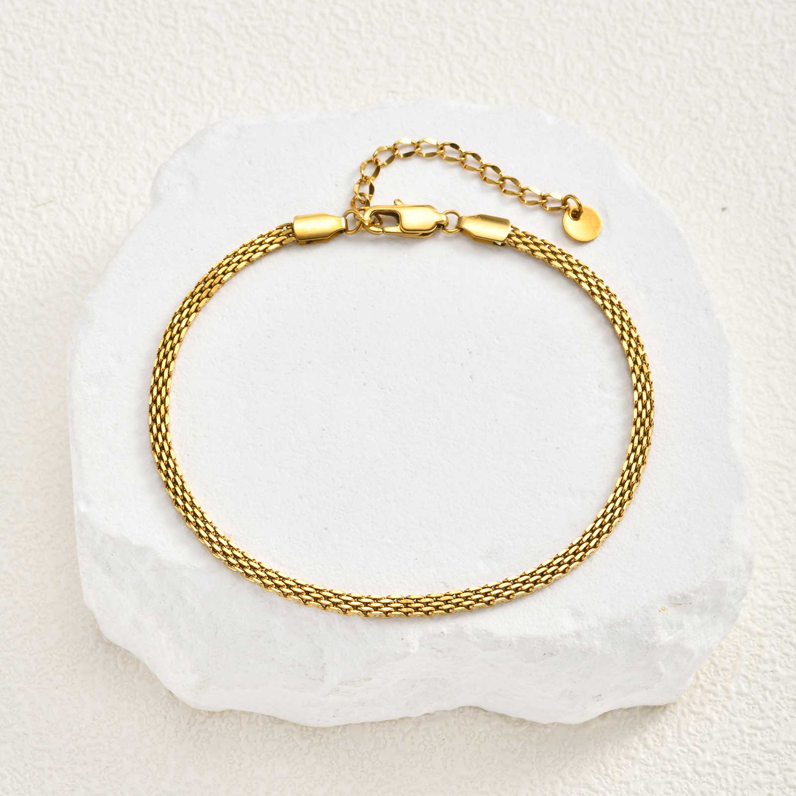 

Stainless Steel Mesh Strap Anklet for Women,Gold Color Chain Anklets,Fashion Foot Leg Bracelet Jewelry Gift