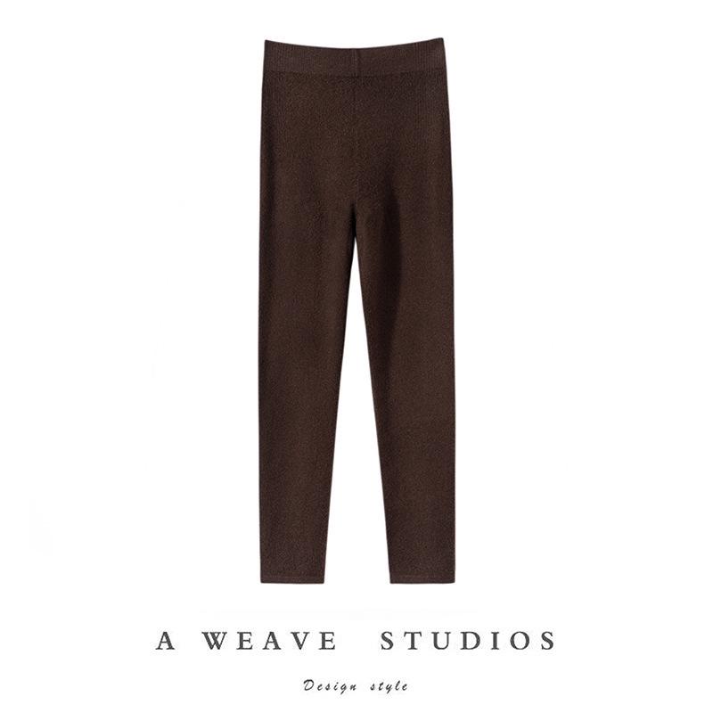 

Women s Soft Cashmere Base Layer Pants - High Elasticity Tummy Control Knit for Autumn/Winter Medium