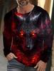 Maglietta a maniche lunghe da uomo con grafica The Wolf, per abbigliamento casual da uomo, maglietta alla moda, stampa 3D completa di animali, streetwear