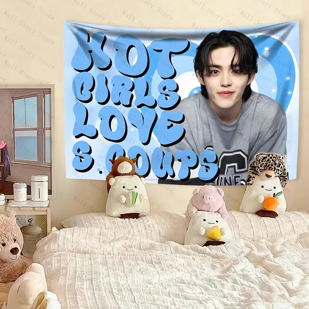 Kpop Singer Tapestry SScoups Home Decor Wall Hanging Bedroom Dorm Background Cloth Hot Girls Concert Banner Birthday Gift Flags
