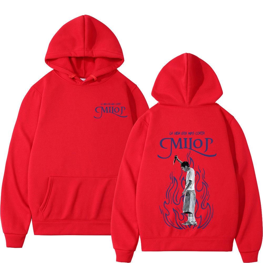 Rapper Milo J La Vida Era Mas Corta Album Tour 2026 Print Hoodie Unisex Hip-hop Sweatshirts Oversized Casual Fashion Pullover