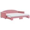 VidaXL Lit de jour avec gigogne et matelas rose 90x200 cm velours 3197328