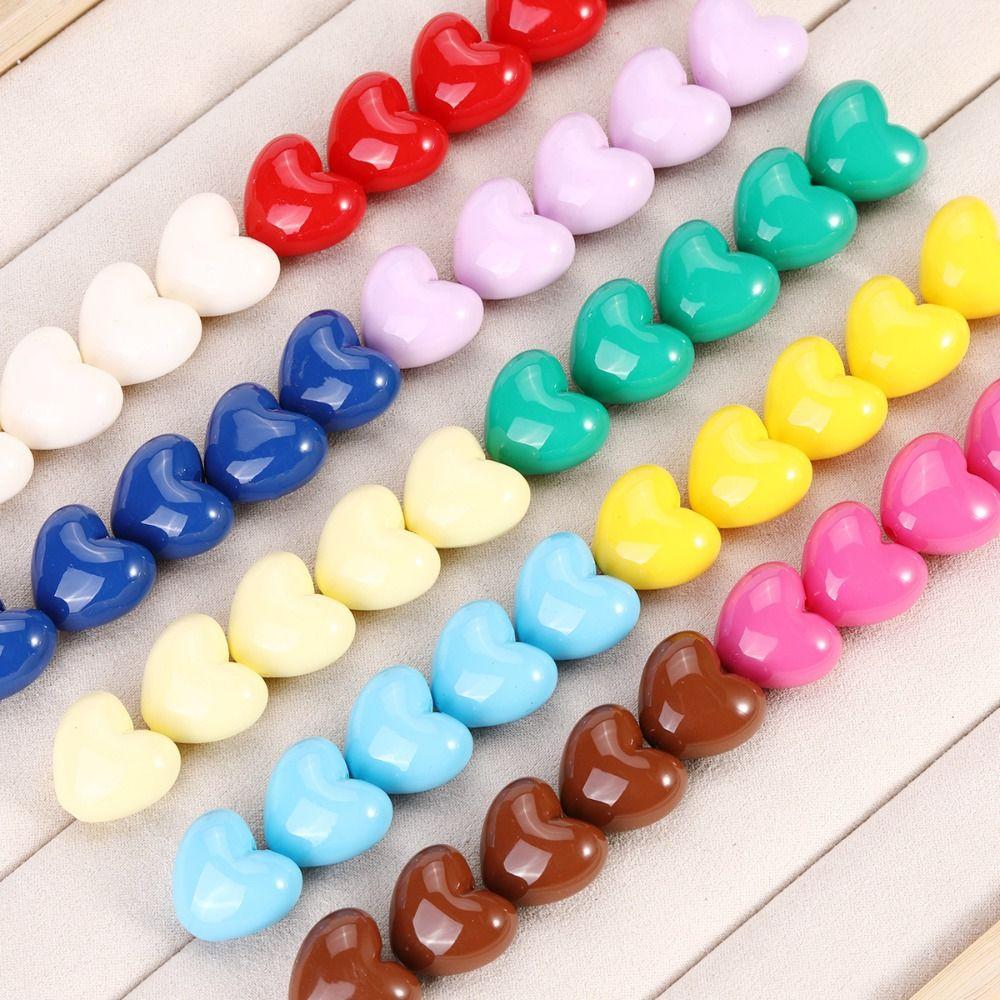 10pcs Multipurpose Heart Shape Beads Acrylic Craft Beads DIY Spacer Beads Craft Supplies