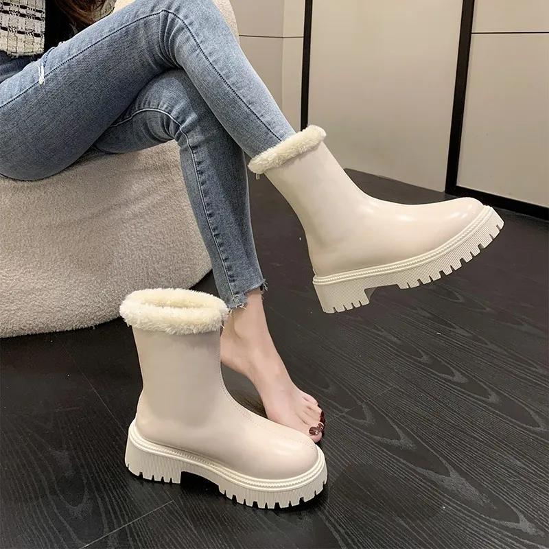 Thickened Thigh-high Boots for Women 2024 Autumn/Winter New Fashion Back Zipper Raw Edge Boots for Women