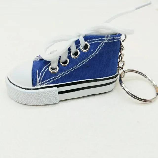 New Creative 3D Canvas Sneaker Tennis Shoe Keychain Cute Mini Sport Shoes Pendant Keyrings Car Simulation Trinket Bag Key Holder