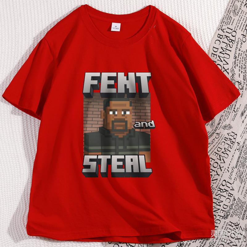 

Fent and Steal Graphic Tshirts Men Women Cotton Comfortable Game T Shirt Casual Short Sleeves TShirt Streetwear High Quality S