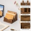 Wooden Mail Organizer Countertop, 3 Slots Mail Holder for Paper, Bill, File, Envelope, Rustic Letter Holder for Desk, Vertical Letter Organizer