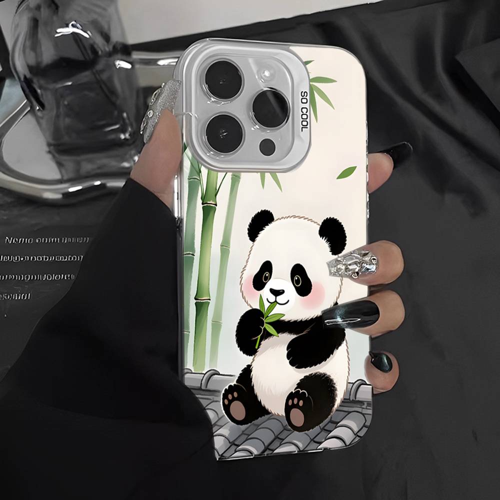 Ver Aesthetic Panda Cute For IPhone 13 14 15 16 17 Pro Max 11 12 Plus 17 Air Phone Case Color Matte Cover