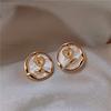 925 Silver Needle Hepburn Style Embossed 3D Rose Flower Earrings French Earrings Woman
