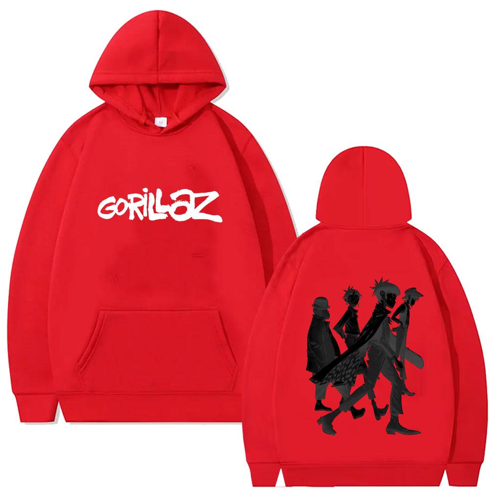 Limitierter Gorillaz-Hoodie mit Rockband-Print für Damen und Herren, lässiges Oversize-Sweatshirt mit Kapuze, modischer Fleece-Hoodie in hoher Qualität.