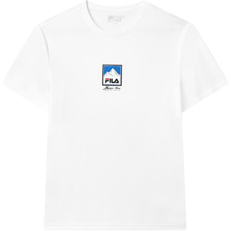 

FILA Casual Logo Print Breathable Round Neck Short Sleeve T-Shirt Men Tops Standard-White F11M138113F-WT XL