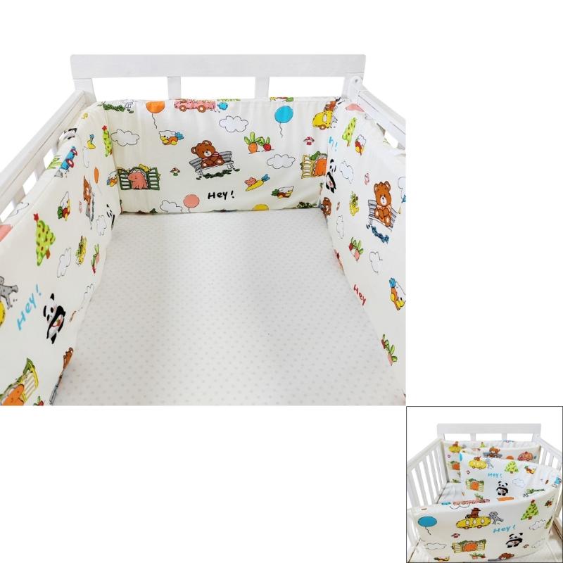 Weicher Bequemer Baumwoll-Babybettschutz Atmungsaktive Polsterung Kissen für Säuglingssicherheit und Täglichen Komfort im Kinderzimmer