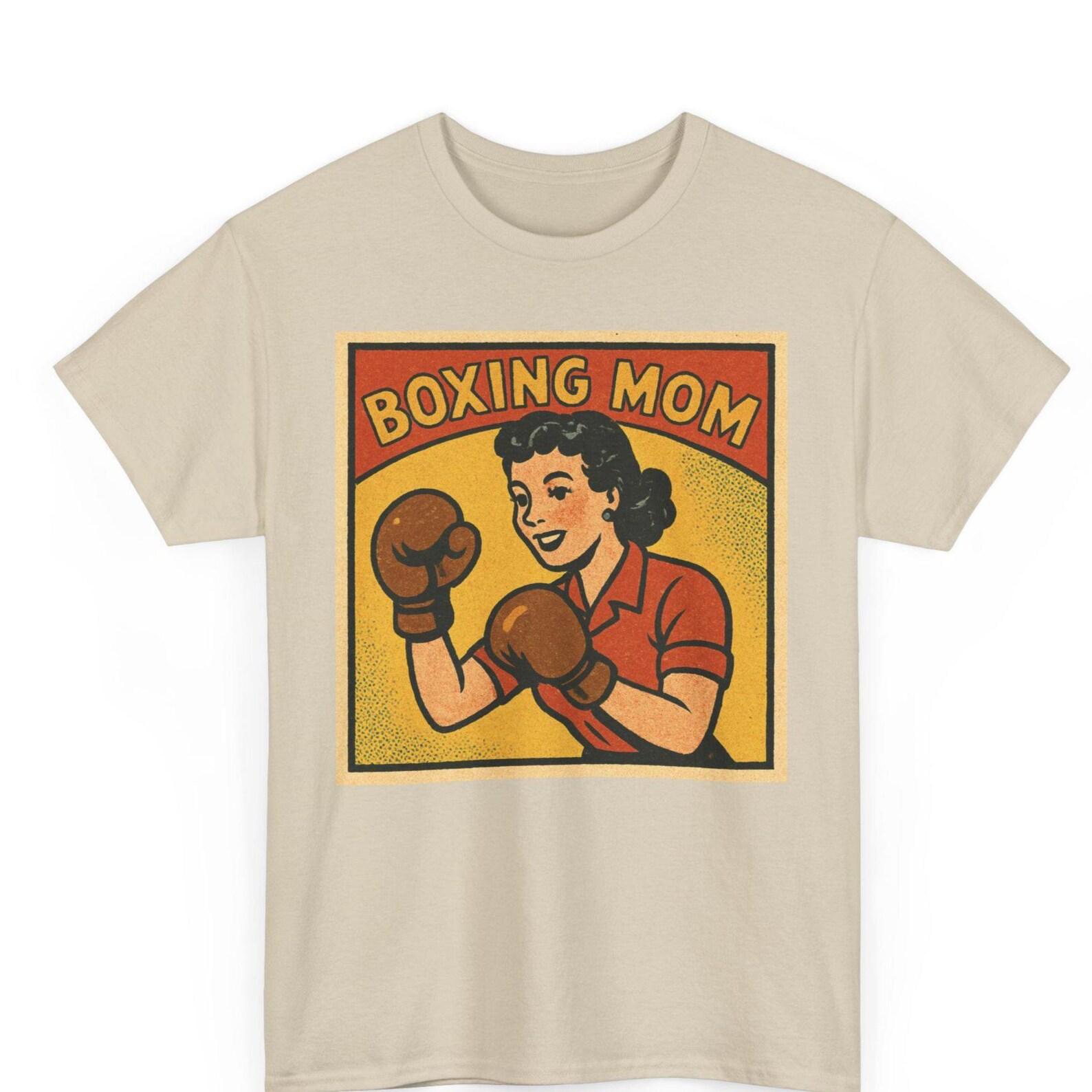 Boxing Mom T-Shirt: Retro Comic Style, Gym Warrior Graphic Tee S