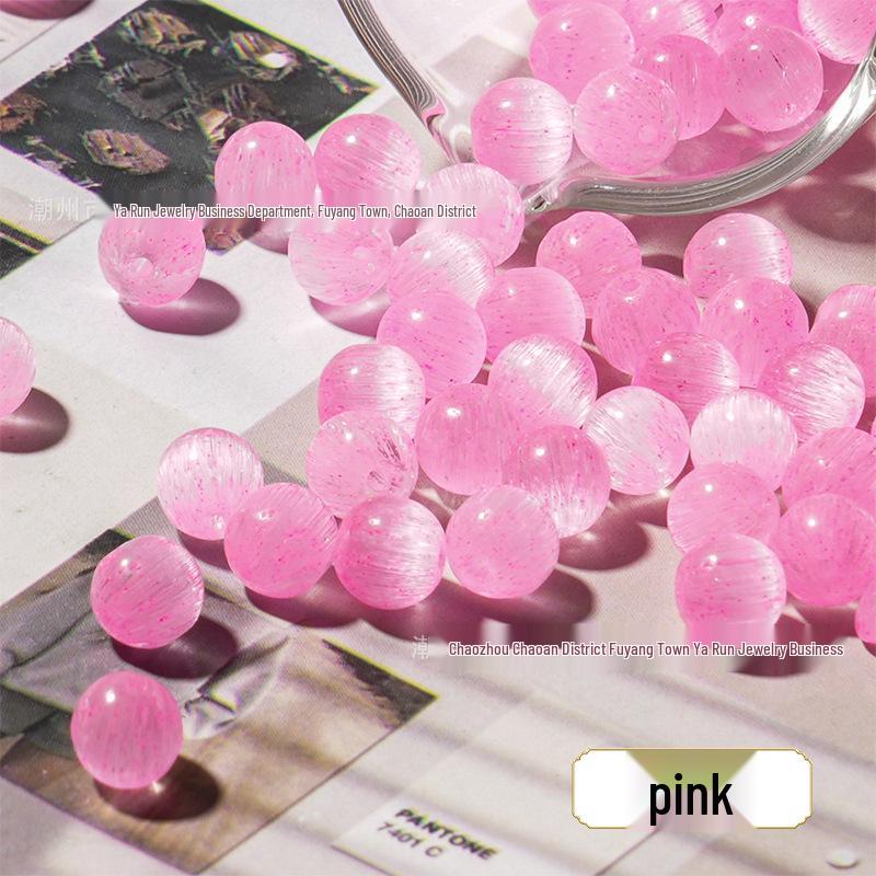8mm Frosted Macaron Cat's Eye Glass Beads for DIY Jewelry Making