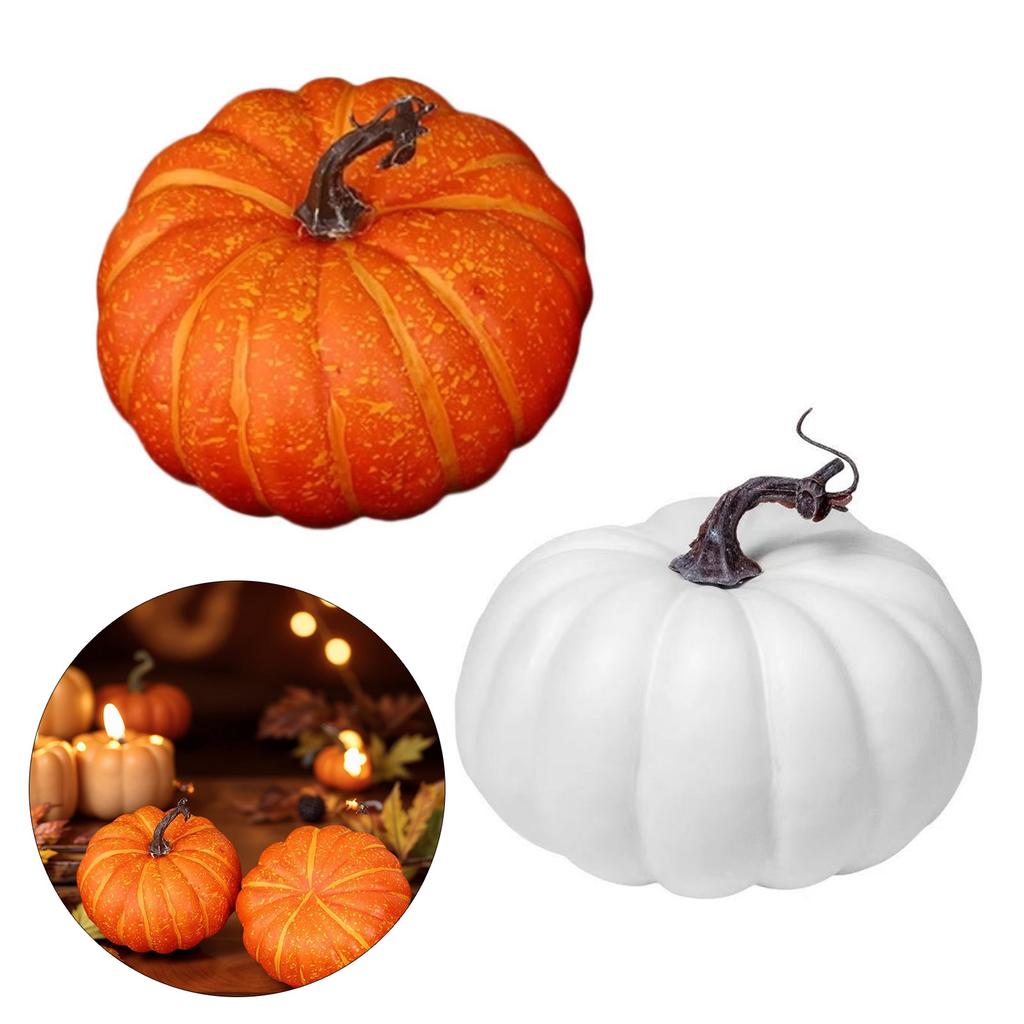 Realistic Artificial Pumpkin Ornament Fall Festival Home Decoration Foams Plant Model Child Friendly Easy Display