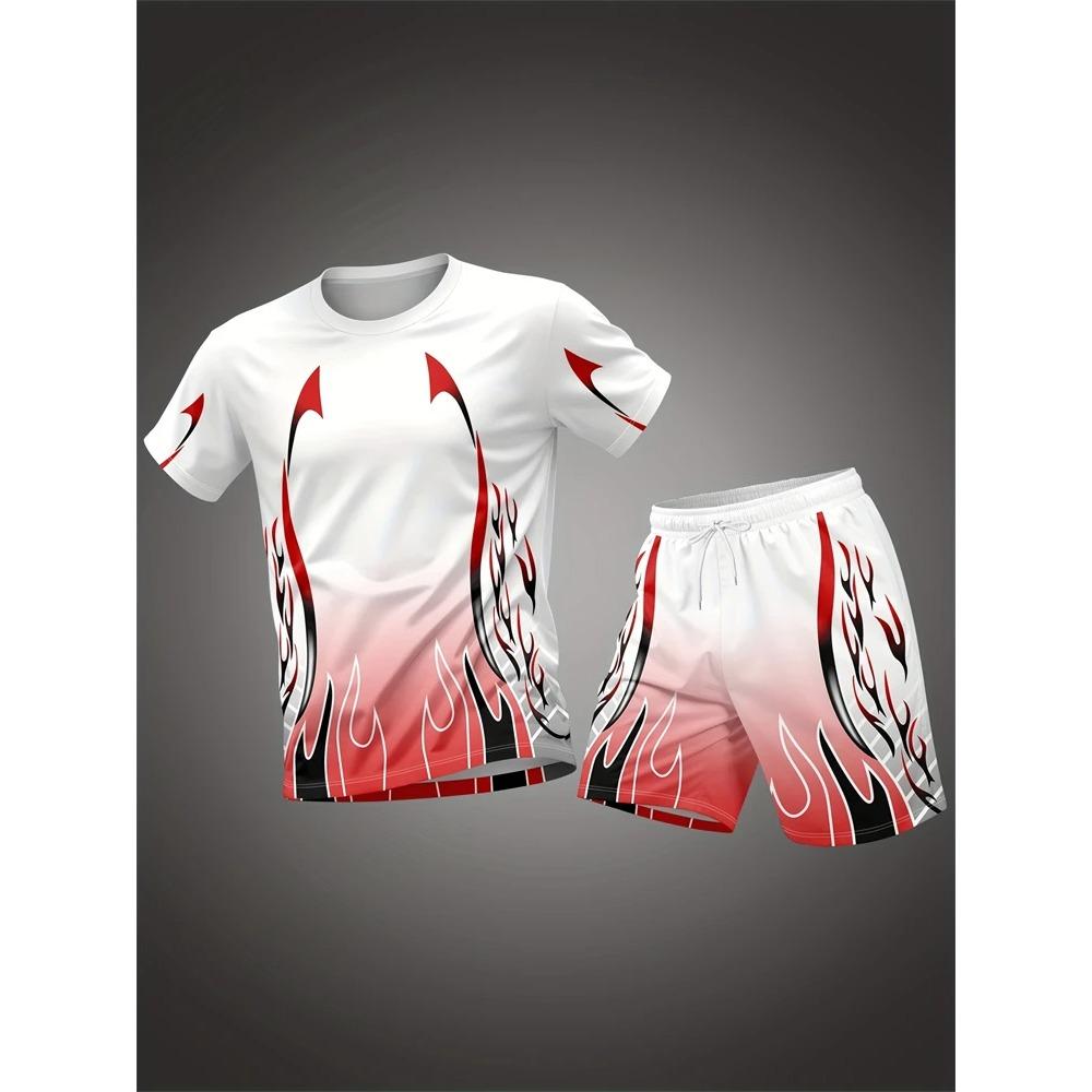 Summer Men s Sports Suit Fashion Versatile Trend Casual Breathable S